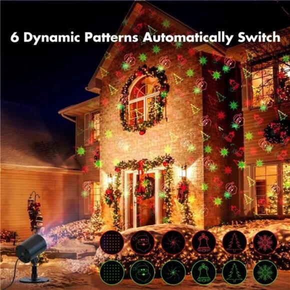 Christmas Projector Lights Outdoor, Waterproof Landscape Spotlight Decorative - Picture 6 of 6